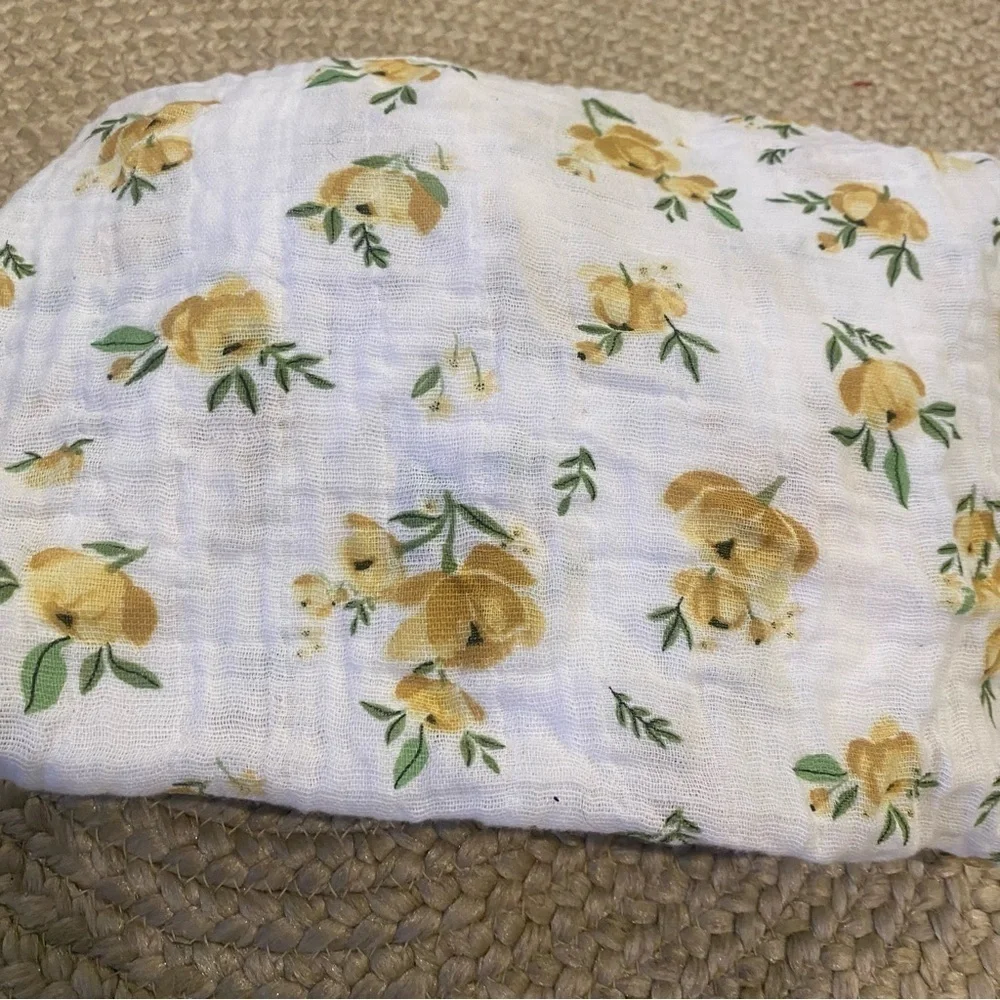 Little Unicorn Cotton Muslin Crib Sheet Yellow Rose